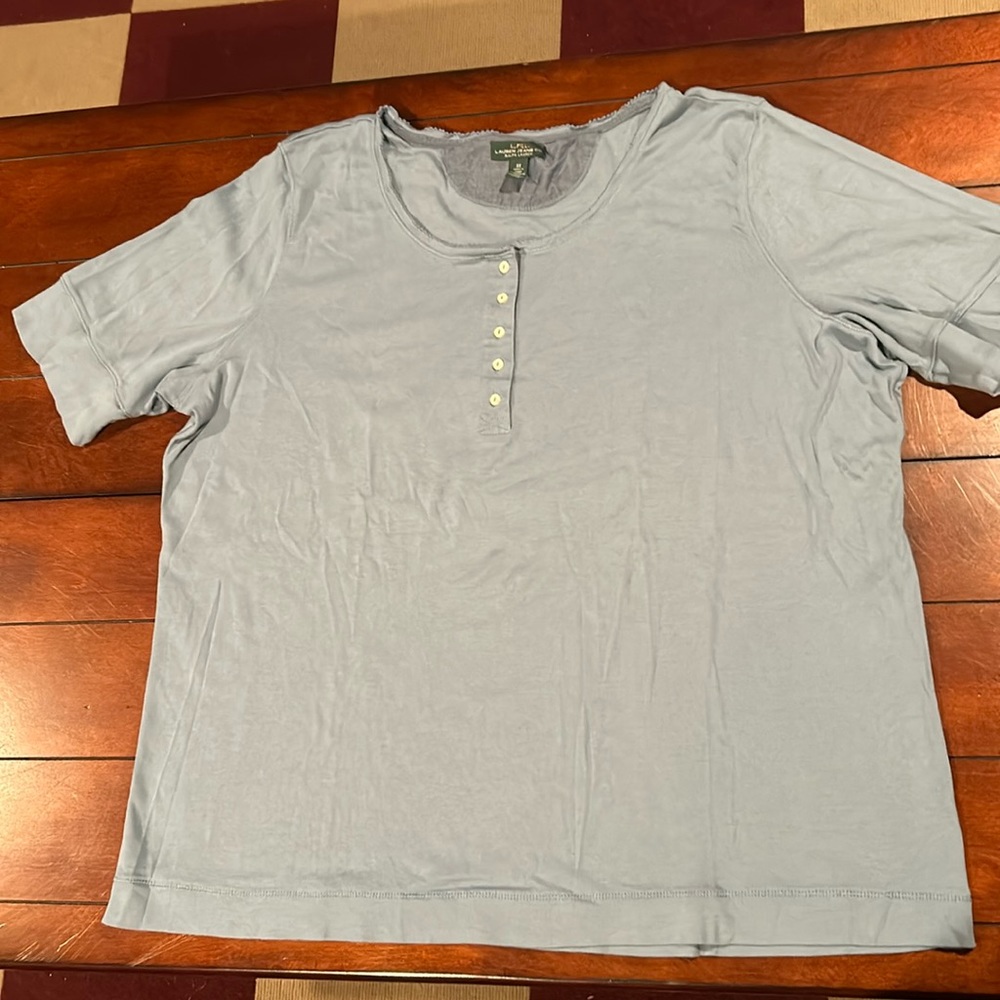Lauren Jeans Co Ralph Lauren Blue Henley Short Sleeve 3X 100% cotton